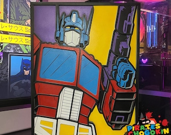 Optimus Prime Transformers 3D art déco murale multicouche 29 x 37 cm