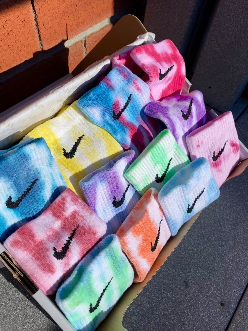 NEW COLORS SIZES Tie dye colored Nike socks 1 pair | Etsy
