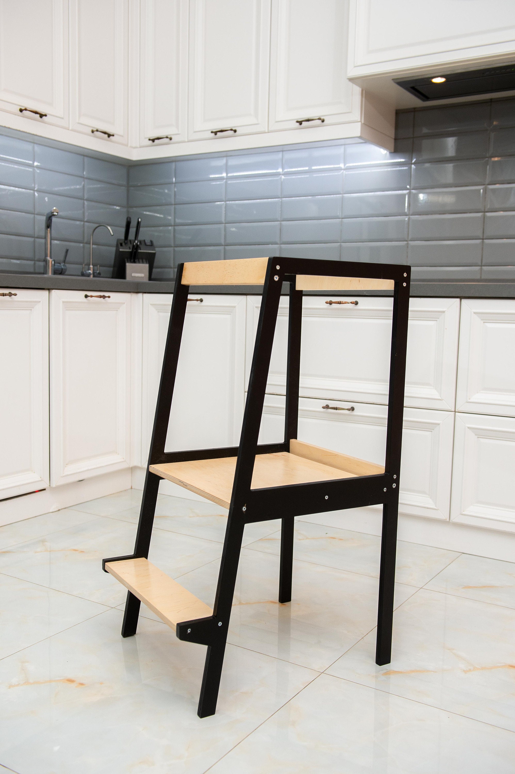 Montessori Learning Tower Step Stool Toddler Kitchen Stool Etsy