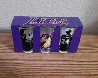 Los Angeles inspired basketball shot glasses