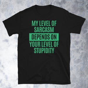 Camiseta Meu Nível de Sarcasmo Depende do Seu Nível de Estupidez