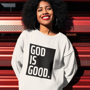 GOTT IST GUT!! Schwarzes Sweatshirt | Christian Apparel, Christian Sweatshirt | Religiöse Kleidung, Jesus Kleidung, Inspirierendes Shirt