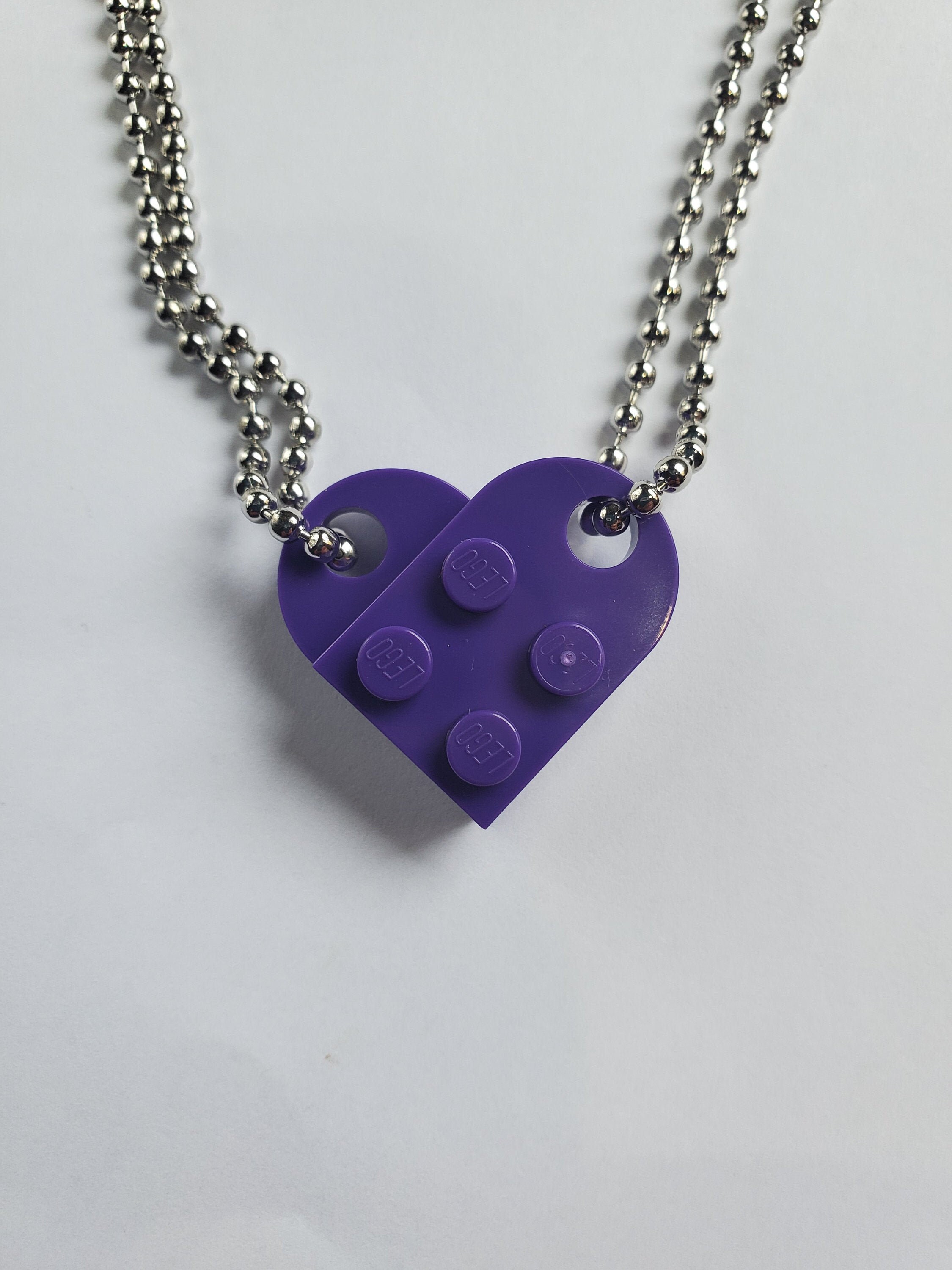 Purple lego sale heart necklace