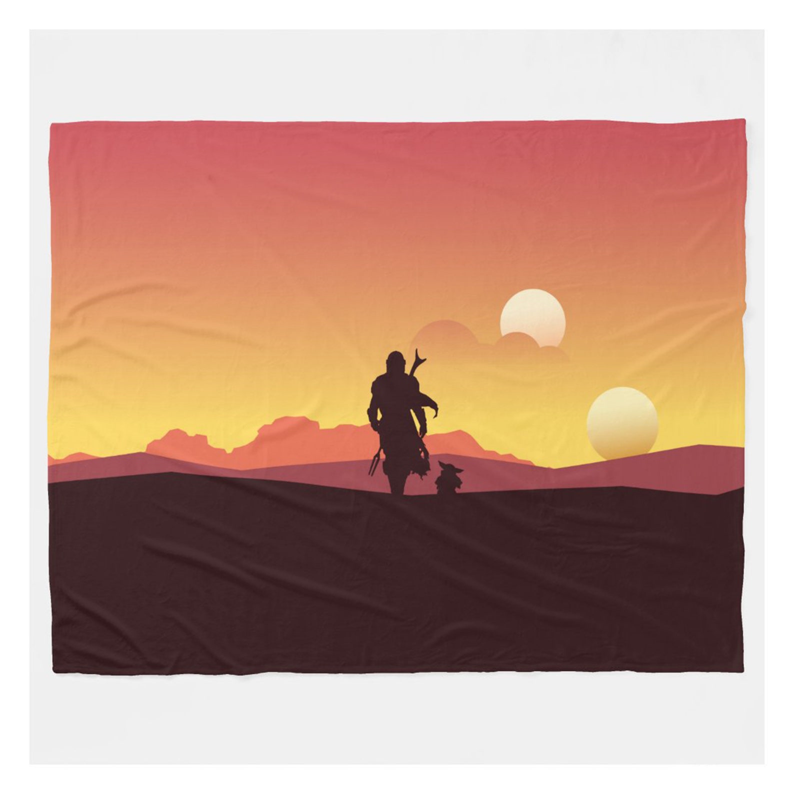 Mandalorian Throw Fleece Blanket Reversible Blanket Knotted Etsy