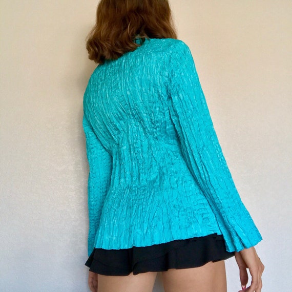 Vintage 70’s Teal Scrunch Blazer - image 3