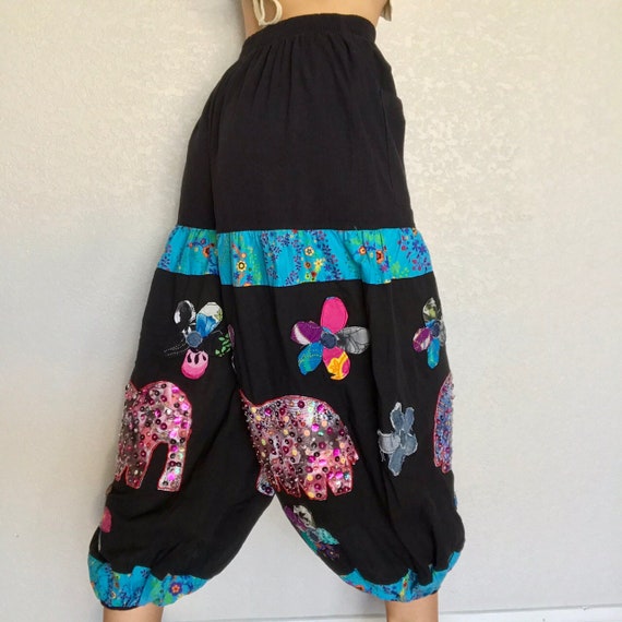 Vintage Patchwork Harem Pants - image 3