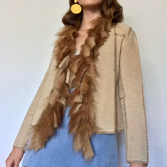 Vintage 100% Genuine Leather Patchwork Jacket