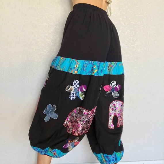 Vintage Patchwork Harem Pants - image 2