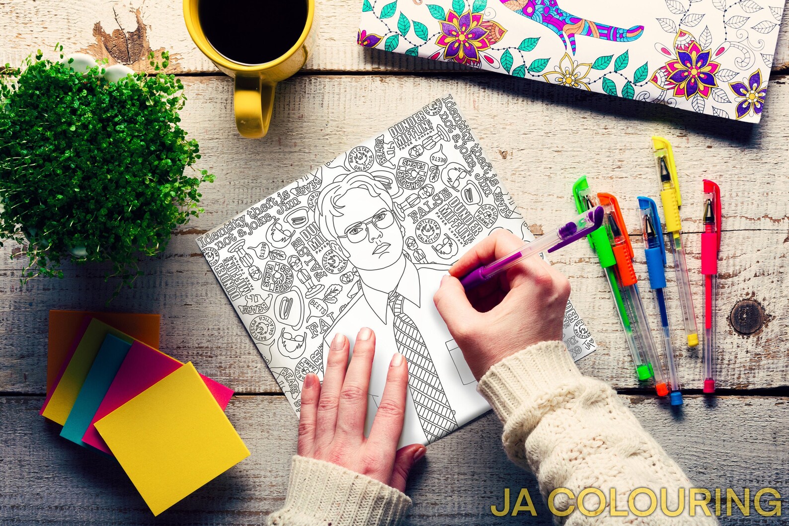 PRINTABLE Dwight Schrute the Office Colouring Page Digital - Etsy Canada