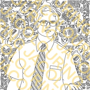 PRINTABLE Dwight Schrute the Office Colouring Page Digital - Etsy Canada