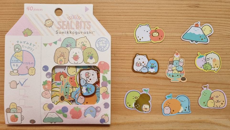 Sumikkogurashi Seal Bits Stickers Kawaii 40 Cheerful Etsy