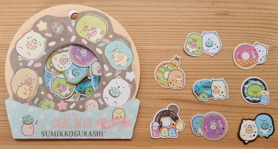 Sumikkogurashi Seal Bits Stickers Kawaii 40 Cheerful Etsy