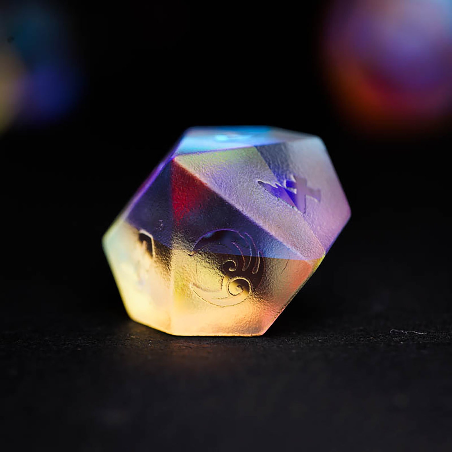 Colorful Crystal Glass Polyhedral Dice Set Gemstone DnD Dice Etsy