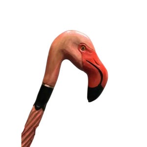 Handgemachte Teak Holz Flamingo Gehstock: Antiker Sammlerstock