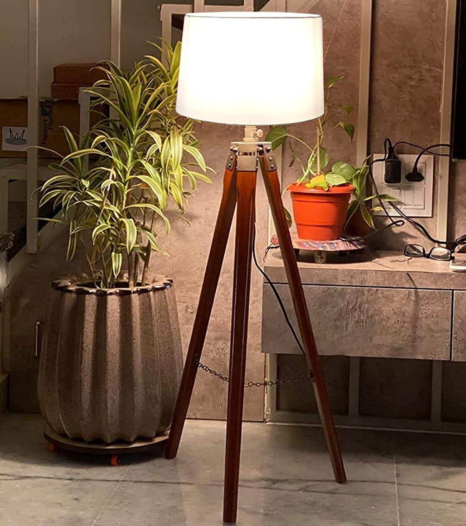 Teak Wood Antique Tripod Floor Lamp Stand /Wooden Lamp Stand | Etsy