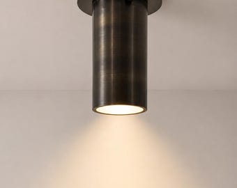 Brass Spotlight | Semi Flush Mount Ceiling Light | Mid-Century Modern Spotlight