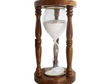 Vintage Wooden Sand Timer(Hourglass/Sand Clock) Traditional Handmade Antique Sand Timer