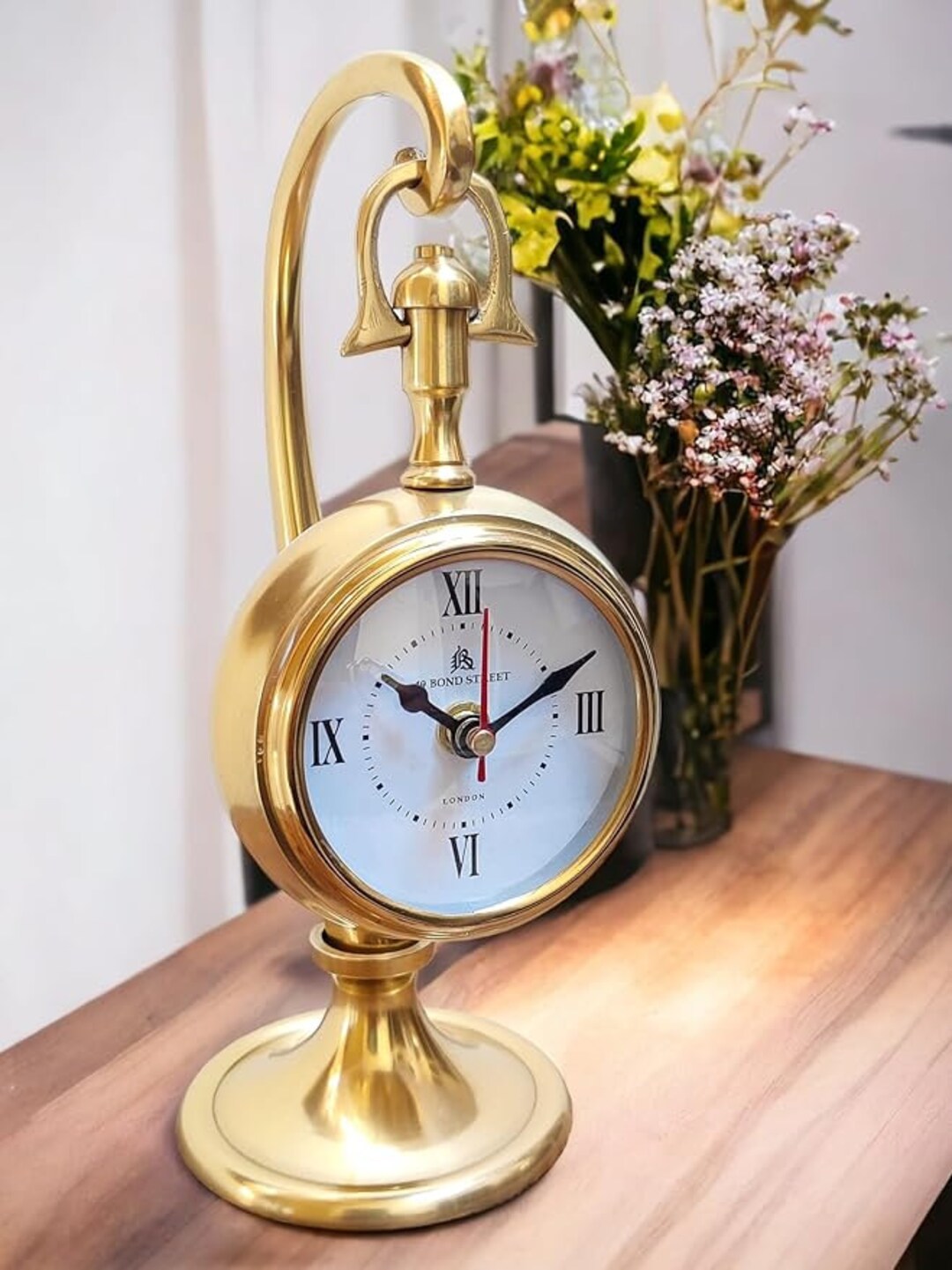 Antique Brass Metal Desk/ Table Clock/ Decorative Table Clock for Home ...
