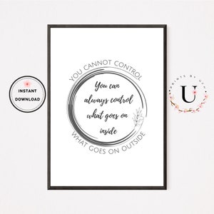 Minimal Wall Art Set of 5, Wayne Dyer, Popular Right Now, Vision Board Printables, Quotes about life, Mental Health Therapist Gift, Yoga image 5