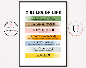 Quotes About Life 7 Rules of Life Poster Popular Printables 