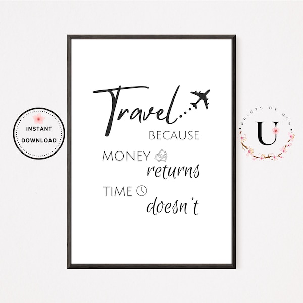 Travel Poster, Quotes about LIfe, Printable Wall Art, Inspirational Quotes, Affirmation Cards, Typography Poster, Home Decor, Digital Art