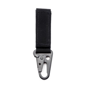 Duty Key Holder - Black | Heavy duty Stamped HK Style Spring Hook | Heavy Duty Belt Loop with Velcro Closure | 100% Made in the USA