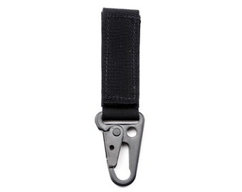 Heavy Duty Black Key Holder: HK Style Spring Hook, Velcro Belt Loop