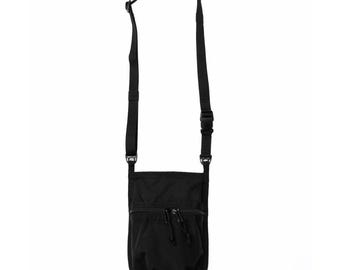 Black Nylon Shoulder Pouch: USA Made Crossbody Bag