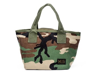 Woodland Camo Mini Tote Bag: USA Made Cordura Nylon