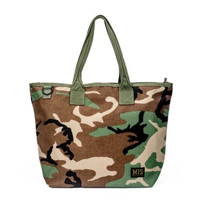 TOTE BAG - Woodland Camo | 1000 denier Dupont Cordura Nylon with a water-resistant Urethane coating | Made in the USA