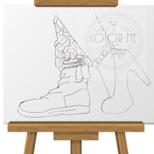 Pre drawn canvas/ military spouse/ boots and heels/ veteran/DIY Paint Party/ Paint & Sip/Date Night Paint/ Canvas painting