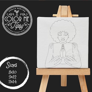 Paint Party/Prayer warrior/ pre-drawn/outline/ Teen/ Adult/ Paint & Sip/ Presketched/Art Party/Easter/ Bible Study/ Mother&#39;s Day/Birthday