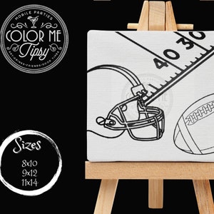 Pre drawn canvas / Pre Sketched / Outlined Canvas / NFL/ Football field/ DIY Paint Party / Paint & Party / Canvas painting/ Superbowl/ Adult