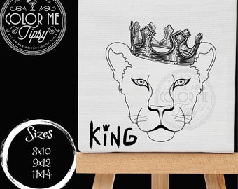 Pre drawn canvas/ I Am King/ Lion / DIY Paint Party/ Paint & Sip / Date Night Paint kits/ Canvas painting/ Adult painting/Father’s Day/