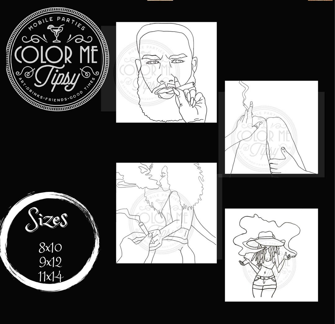 Predrawn/smoke and Chill / 420 Canvas/ Puff & Paint/presketched /paint