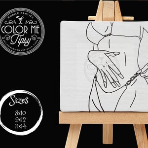 Pre drawn canvas / Pre Sketched / Outlined Canvas / Bikini pic/ Beach Please / DIY Paint Party / Paint & Party / Canvas painting