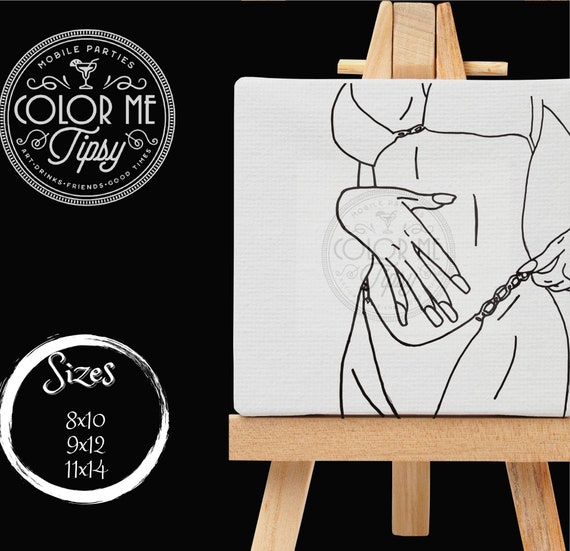 Pre drawn canvas / Pre Sketched / Outlined Canvas / Bikini pic/ Beach Please / DIY Paint Party / Paint & Party / Canvas painting