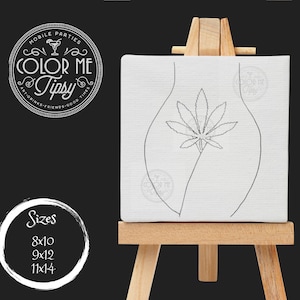 Predrawn canvas / High Places/ Presketched canvas / Puff and Paint / Adult Paint Party / sip and paint / Smoke and Paint/420 canvas image 1