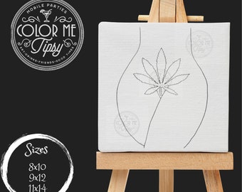 Predrawn canvas / High Places/  Presketched canvas / Puff and Paint / Adult Paint Party / sip and paint / Smoke and Paint/420 canvas