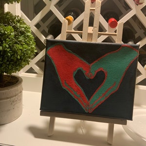 Pre drawn canvas/ Heart hands/ LGBTQ+ Pride/ DIY Paint Party/ Paint & Sip / Date Night / Canvas painting/ Adult painting/ Valentines day