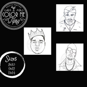 Predrawn/Rap icons/ Tupac/ Biggie/DMX/ Diy Paint Party/ Paint & Sip/ Canvas/Teen/ Adult / Birthday / Easter/ Father’s Day/Mothers Day