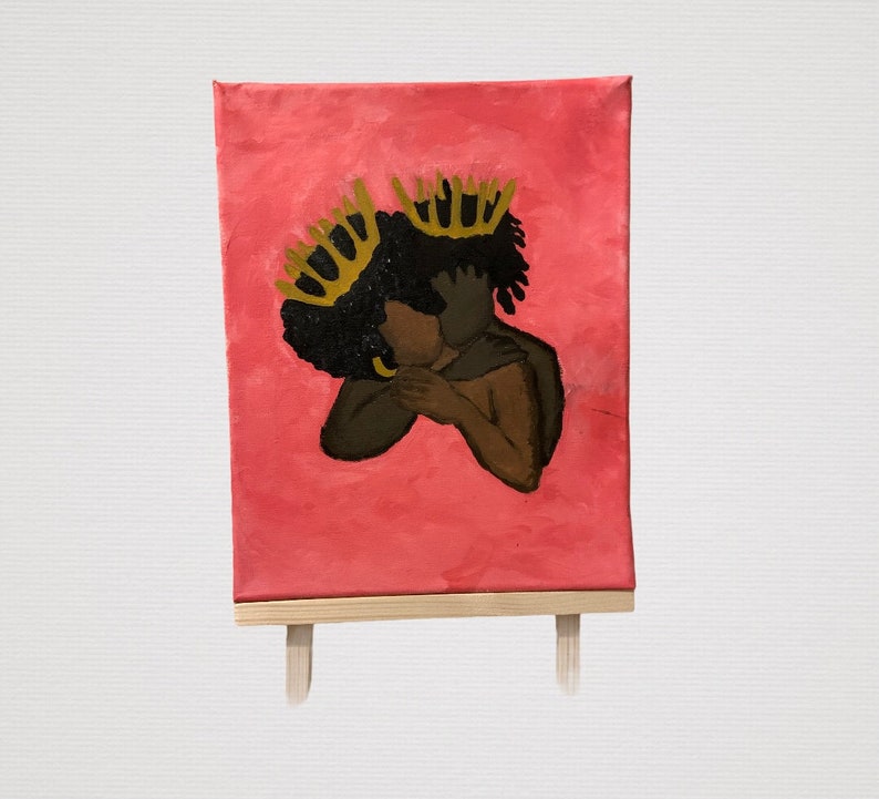 Pre Drawn Canvas/ Black King and Queen/ Two Queens/ DIY Paint Etsy