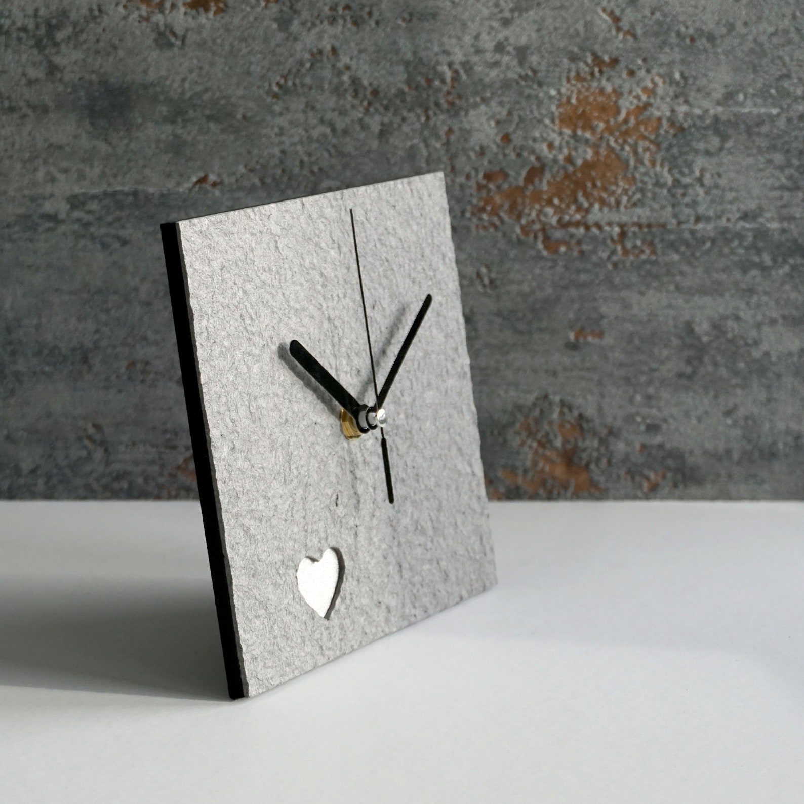 Minimalist Industrial Square Clock Modern Grey Mantel Clock Etsy