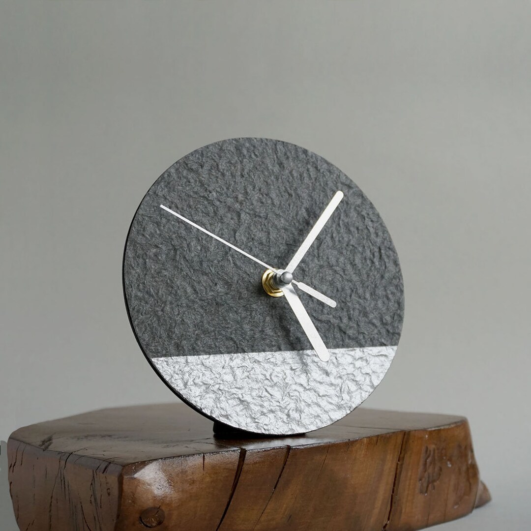 Recycled Paper Table Clock for Modern Minimalist Interior, Traditional ...