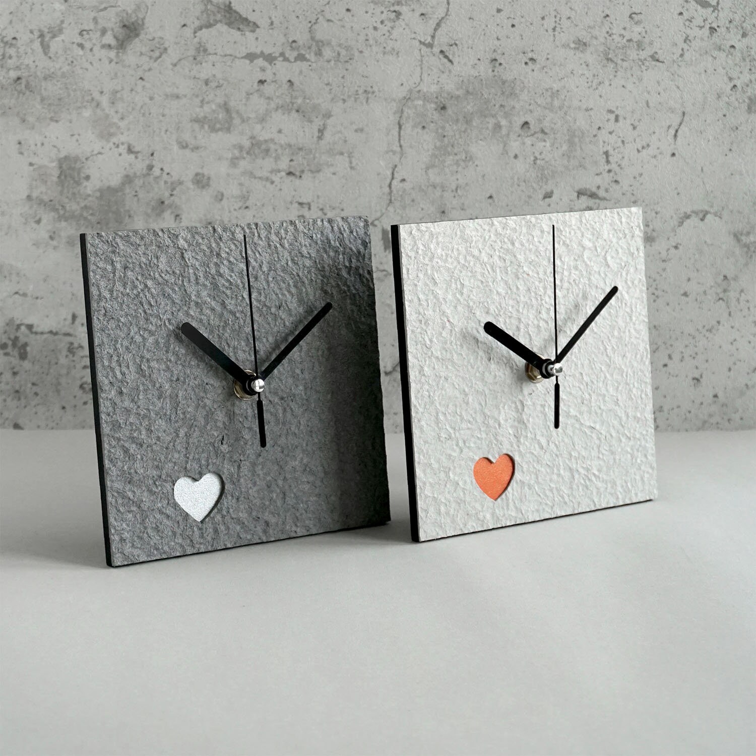 Minimalist Industrial Square Clock Modern Grey Mantel Clock Etsy