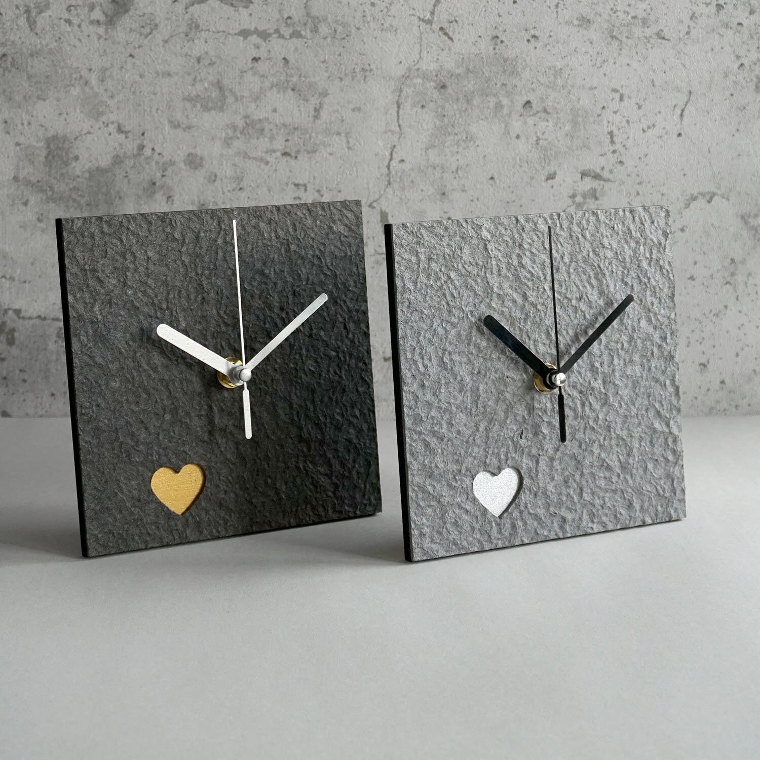 Minimalist Industrial Square Clock Modern Grey Mantel Clock Etsy
