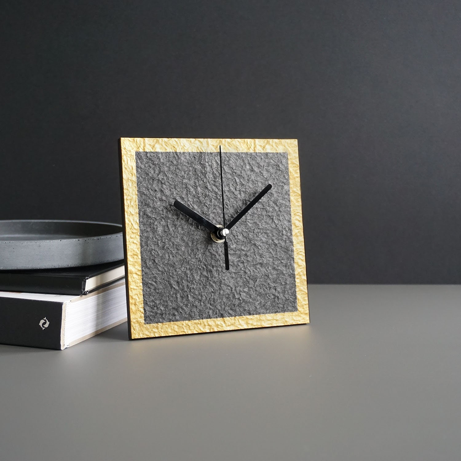 Modern Minimalist Desk Clock Recycled Paper Mantel Clock Etsy UK