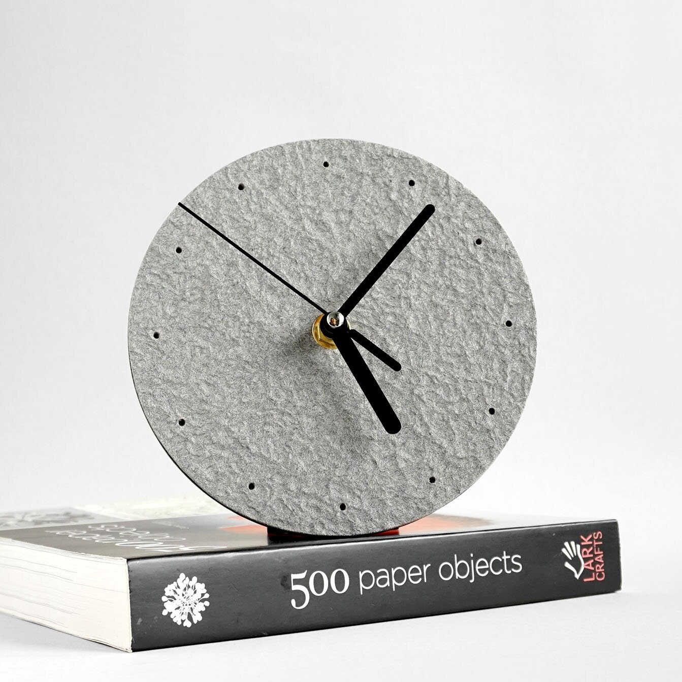 Grey Minimalist Table Clock for Modern Living Room, Handmade ...