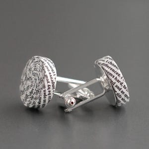 Regalo per il primo anniversario di matrimonio per il marito, gemelli di carta personalizzati fatti a mano con i voti nuziali o i testi delle canzoni, regalo di un anno per lui