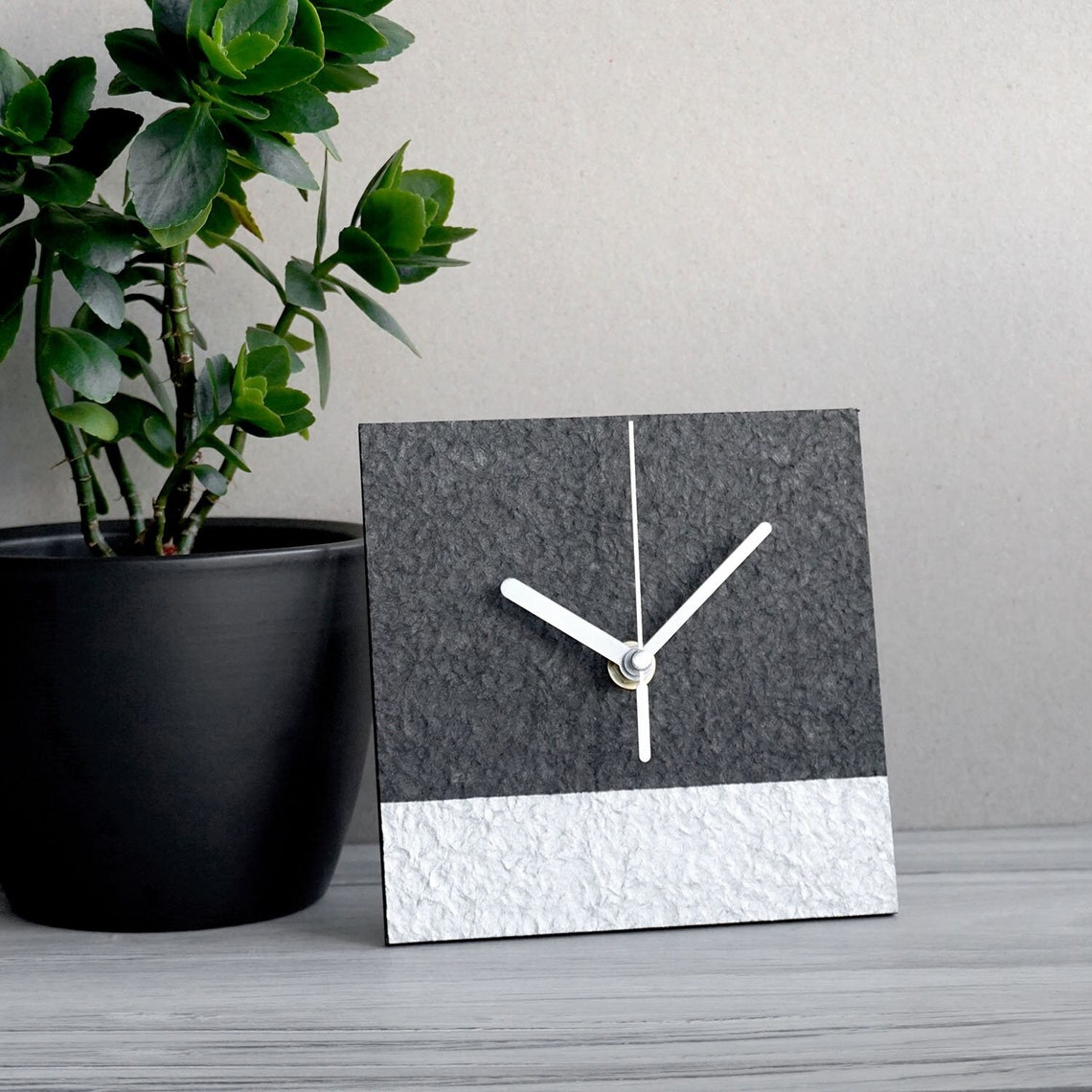 Minimalist Desk Clock for Modern Interiors 1st Wedding Etsy